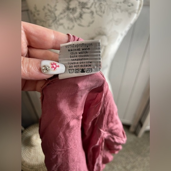 CLICK Color Me Cotton CMC Mauve Layered Flowy Kimono Open Blazer Top Sz Large - Picture 5 of 5